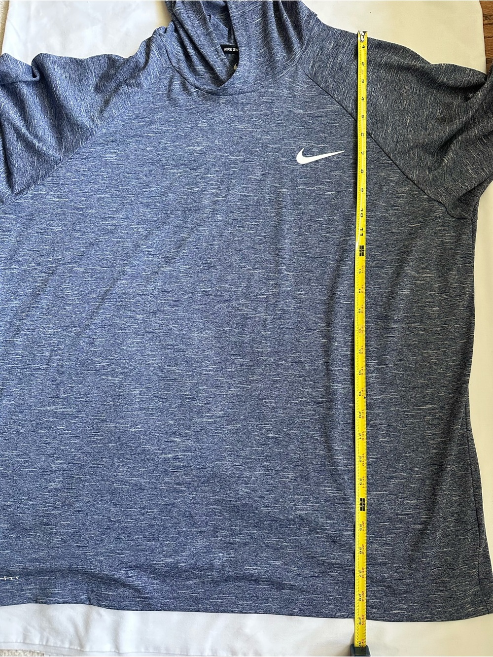 Nike Swim Long-Sleeve Dri-FIT UPF 40+ Top w Hood Pool Beach Boat Heather Blue - Picture 7 of 7